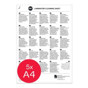 GBC Reinigung für Laminiergeräte A4, 80 µm, 5 Stück