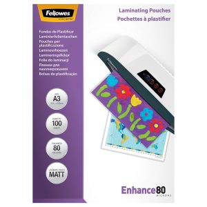 Fellowes Laminierfolie A3, 80 µm, 100 Stück, Matt
