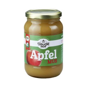 Bauck Mühle Glas Bio Apfelmus mit Apfeldicksaft gesüsst 360 g