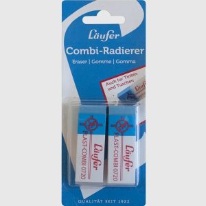 Läufer Radiergummi Plast Combi 0740 2 Stück, Blau/Weiss