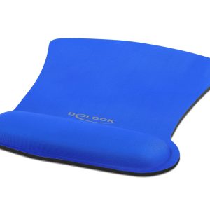 Delock Ergonomische Mausmatte mit Handballenauflage, blau Blau