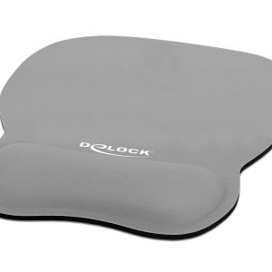 Delock Ergonomische Mausmatte mit Handballenauflage Grau