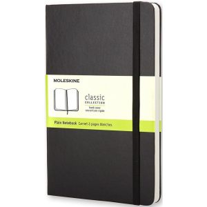 Moleskine Notizbuch Classic A5 Blanko, Schwarz, 240 Seiten