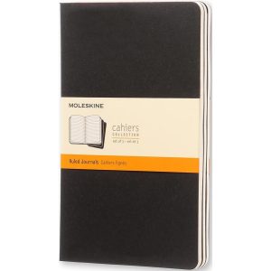Moleskine Notizbuch A5 Liniert, Schwarz, 3-teilig
