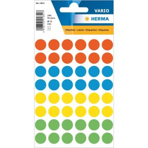 Herma Stickers Klebepunkte Vario Ø 13 mm, Mehrfarbig