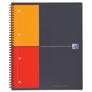 Oxford Notizheft International Activebook, A4 +, Kariert, Grau