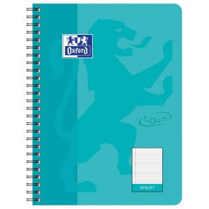 Oxford Notizheft Touch Collegeblock L27, B5, Liniert, Aqua, 5 Stück