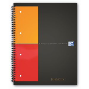 Oxford Notizheft International Filingbook, A4 +, Kariert, Grau