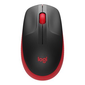 Logitech Maus M190 Schwarz/Rot, kabellos