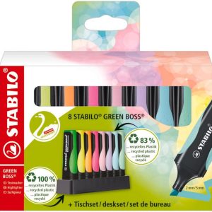 STABILO Textmarker Green Boss Tischset, 8 Stück