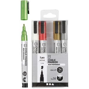 Creativ Company Kreidemarker Metallic 5 Stück, Mehrfarbig