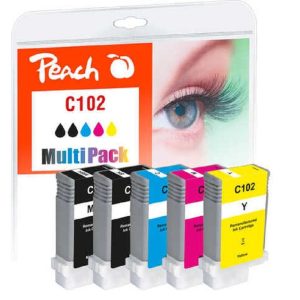 Peach Tinte Canon PFI-102 BK, MBK, C, M, Y