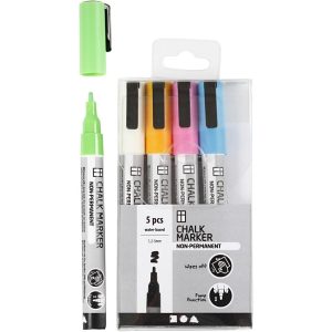 Creativ Company Kreidemarker Kräftige Farben 5 Stück, Mehrfarbig/Rosa
