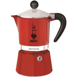 Bialetti Espressokocher Rainbow 3 Tassen, Rot