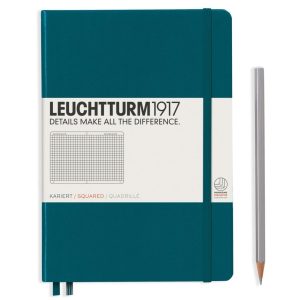 Leuchtturm Notizbuch Medium A5, Kariert, 2-teilig, Pacific Grün