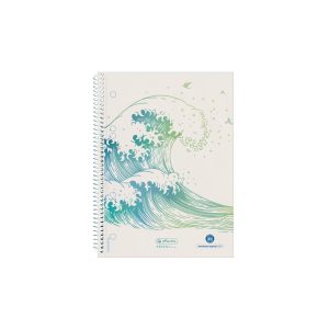 Herlitz Notizheft Greenline A5, Kariert, Welle