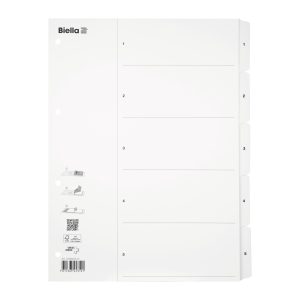 Biella Register A4 1 – 5 Karton Weiss
