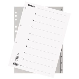 Biella Register A4 1-10  Grau mit Indexblatt