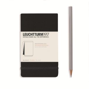 Leuchtturm Notizblock Reporter A6, Blanko, Schwarz