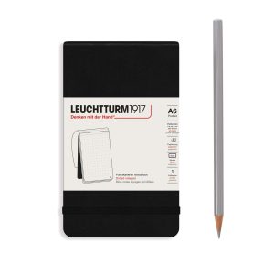 Leuchtturm Notizblock Reporter A6, Dotted, Schwarz