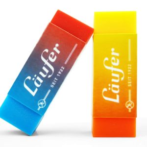 Läufer Radiergummi Plast Color 2 Stück, Blau/Gelb/Rot