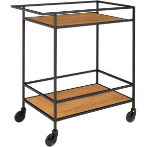 House Nordic Bartrolley Vita 79 x 68 cm, Schwarz/Nature