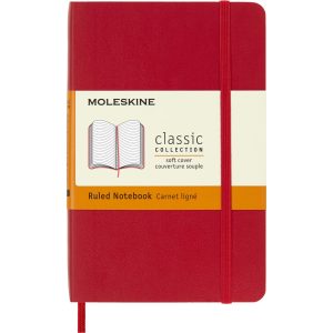 Moleskine Notizbuch Classic A6, Liniert, Softcover Scharlachrot