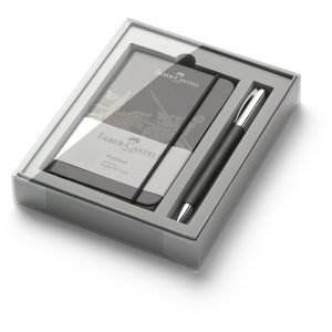 Faber-Castell Kugelschreiber Ambition Edelharz B, Schwarz/Silber