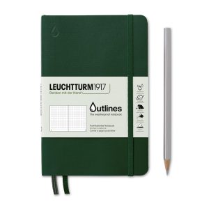 Leuchtturm Notizbuch Outlines B6+, Dot, Grün
