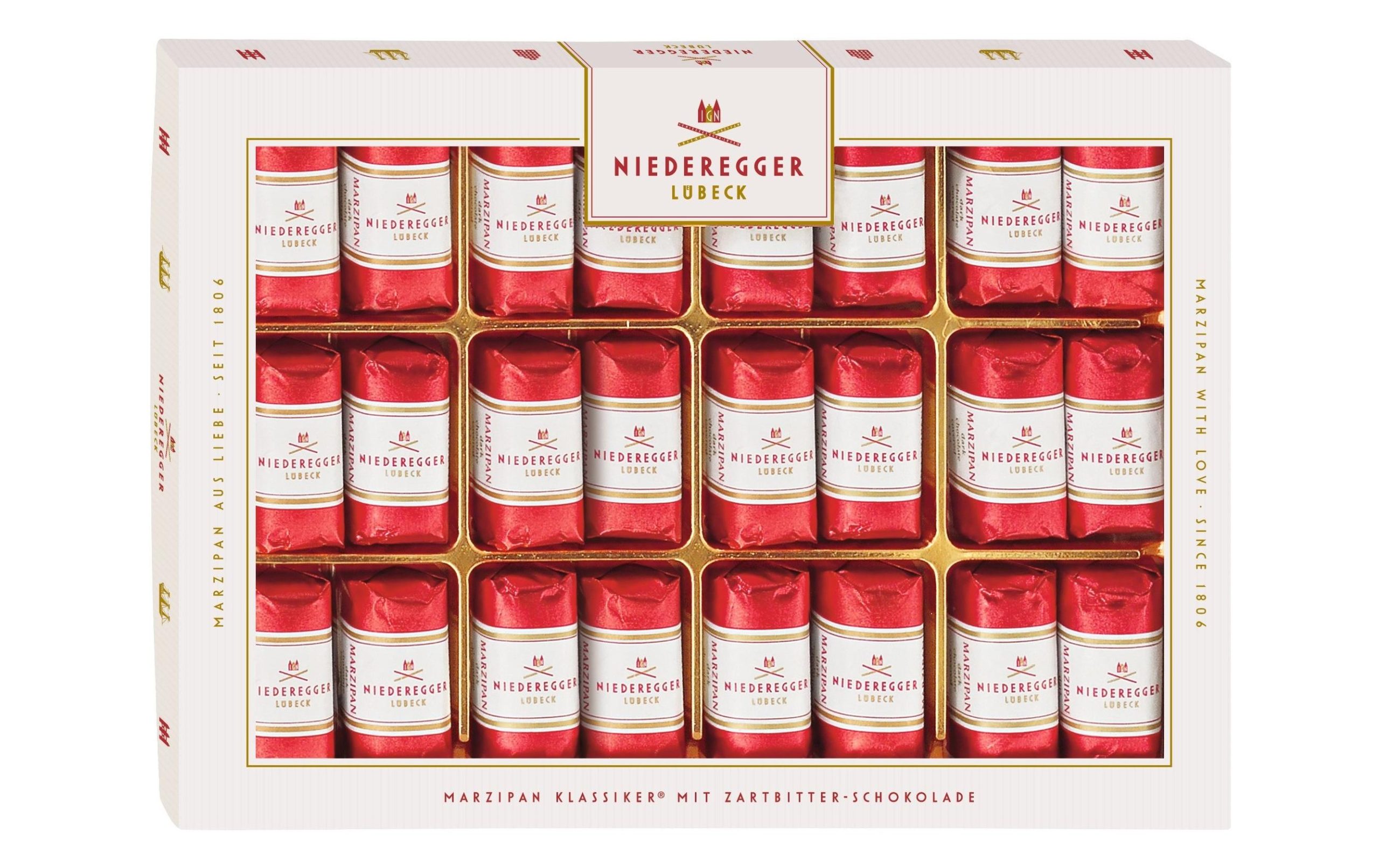 Niederegger Marzipan Klassiker-Pralinen mit Zartbitterschokolade 300 g