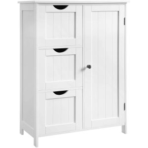 VASAGLE Kommode mit 3 Schubladen 60 x 81 cm, Weiss