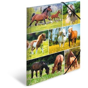 HERMA Gummibandmappe Pferdewiese A4, Mehrfarbig