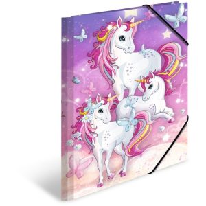 HERMA Gummibandmappe Einhorn A4, Mehrfarbig/Rosa