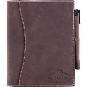 Alpenleder Notizbuch Schiller A5, liniert, Büffelleder Braun