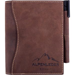 Alpenleder Notizbuch Goethe A6, liniert, Büffelleder braun