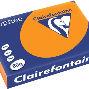Clairefontaine Kopierpapier Trophée A4, 80 g/m², Neonorange, 500 Blatt