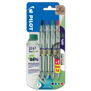Pilot Kugelschreiber B2P Ecoball 1.0 mm, Mehrfarbig, 4 Stück