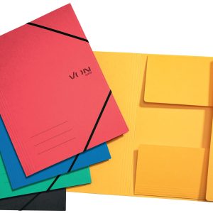 VON Gummibandmappe aus Karton A4, 5 Stück, Mehrfarbig