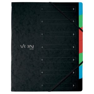 VON Ordnungsmappe Ordnungsmappe 6 Fächer mit 6 Fächern, Schwarz