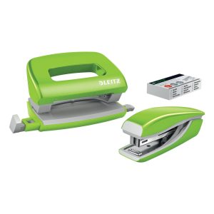 Leitz Locher und Mini-Heftgerät WOW 10 Seiten, Grün