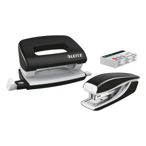 Leitz Locher und Mini-Heftgerät WOW 10 Seiten, Schwarz