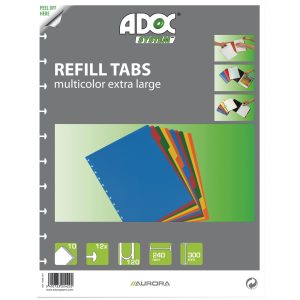 Adoc Notizheft Ersatz-Register A4, 5-farbig