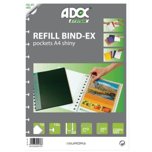 Adoc Sichtbuch Ersatztaschen A5, 10 Stück, Transparent-matt