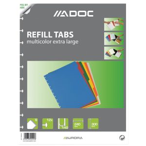 Adoc Notizheft Ersatz-Register A4, 6-farbig