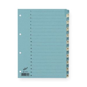 Büroline Register A4, 1 Reihe, 20 Tabs Blau/Beige