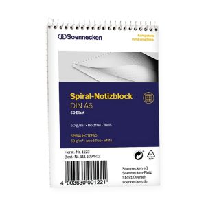 Soennecken Spiralblock A6, 50 Blätter, kariert