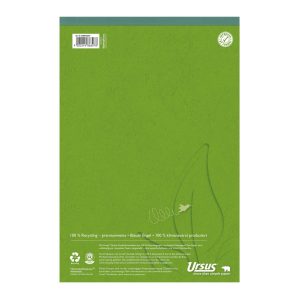 Ursusgreen Notizblock Green A4, kariert, 100 Blatt, 5 Stück