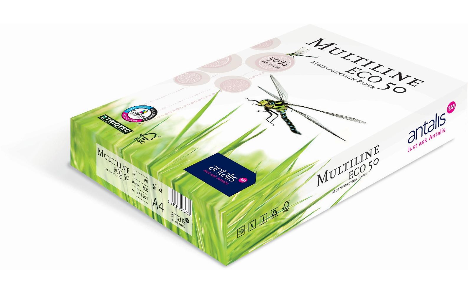 Antalis Kopierpapier Multiline Eco 50 A4, Weiss, 80 g/m²,500 Blatt