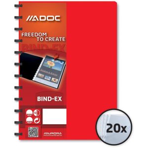 Adoc Sichtbuch Bind-Ex A4, 20 Taschen, Rot