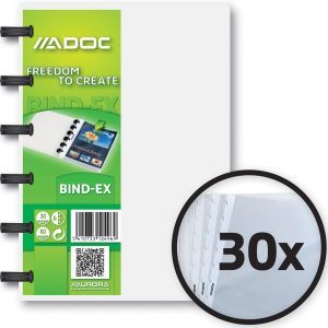 Adoc Sichtbuch Bind-Ex A6, 30 Taschen, Transparent
